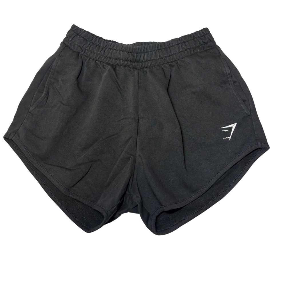 Gymshark Womens Black Fleece Lined Training Shorts Size Small Pockets Athletic